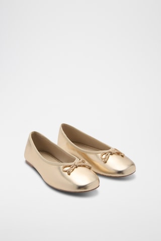 Ballerines métallisées nœud - Doré