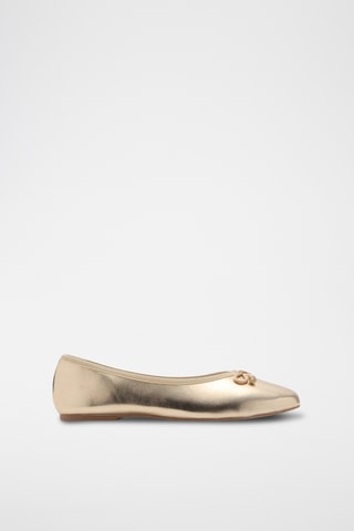 Ballerines métallisées nœud - Doré