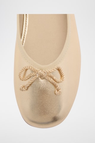Ballerines métallisées nœud - Doré
