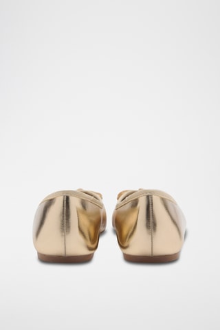 Ballerines métallisées nœud - Doré