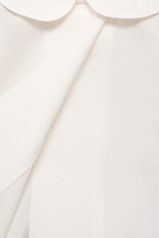 Blouse coton col Claudine - Blanc cassé