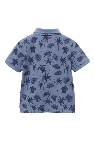 Polo coton imprimé - Bleu