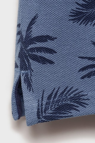 Polo coton imprimé - Bleu