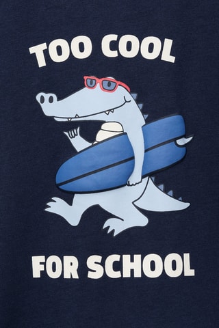 T-shirt imprimé détail relief - Bleu marine