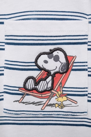 T-shirt à rayures Snoopy - Blanc cassé