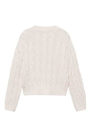 Pull-over maille tressée - Ecru