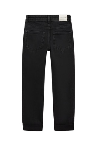 Jean droit bas à revers - Noir