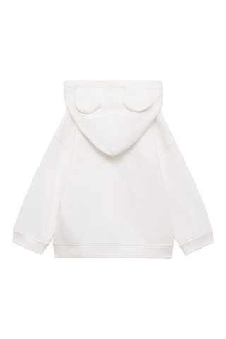 Sweat-shirt capuche oreilles - Blanc cassé