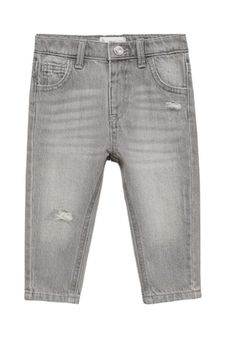 Jean skinny déchirures décoratives - Gris