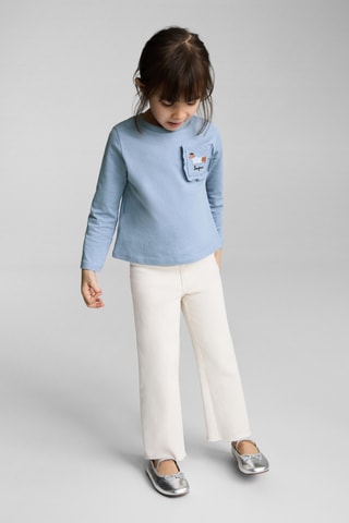 T-shirt poche plaquée - Bleu