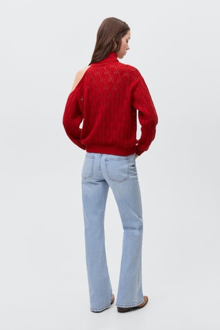 Pull-over maille asymétrique - Rouge