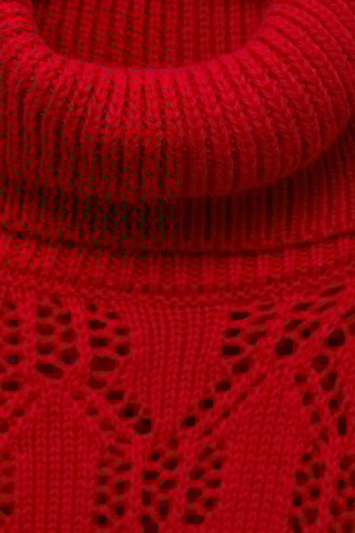Pull-over maille asymétrique - Rouge
