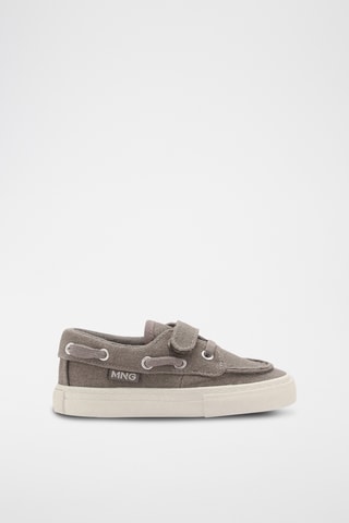 Chaussures bateau à velcro - Gris