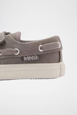 Chaussures bateau à velcro - Gris