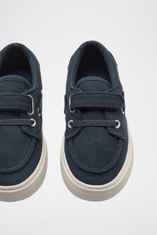 Chaussures bateau à velcro - Bleu