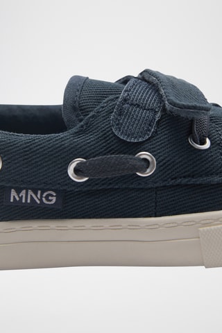 Chaussures bateau à velcro - Bleu