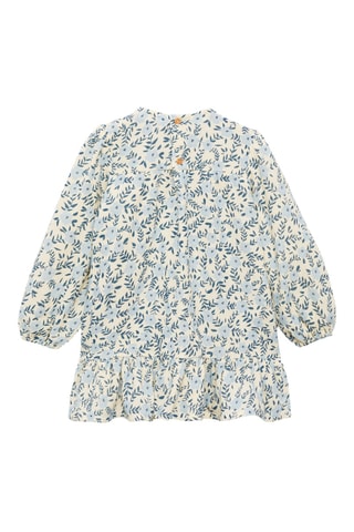 Robe coton imprimée - Ecru