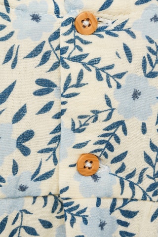 Robe coton imprimée - Ecru