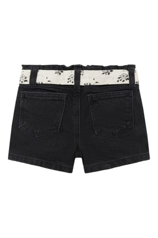 Short en jean ceinture - Noir
