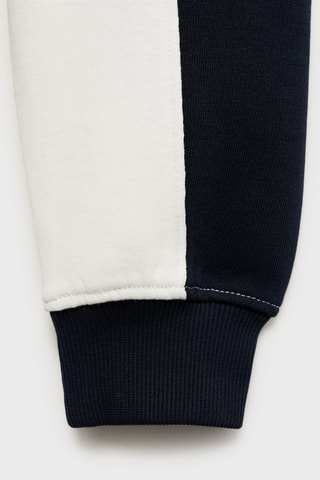 Sweat-shirt rayures capuche - Bleu marine