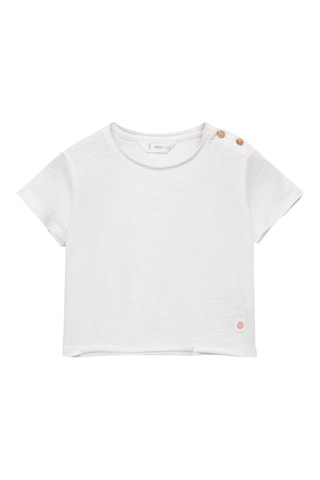 T-shirt coton boutons - Blanc