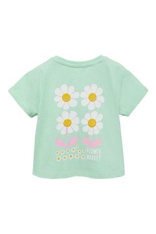 T-shirt brodé imprimé - Vert d'eau