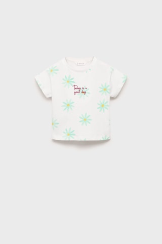 T-shirt brodé imprimé - Blanc cassé