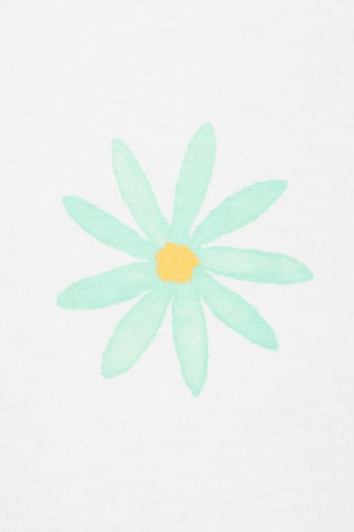 T-shirt brodé imprimé - Blanc cassé