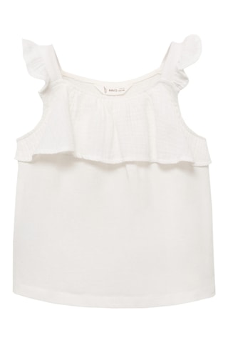 T-shirt volanté texturé - Blanc cassé