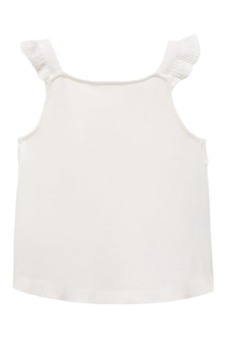 T-shirt volanté texturé - Blanc cassé