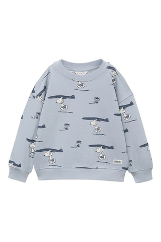 Sweat-shirt Snoopy coton - Bleu clair