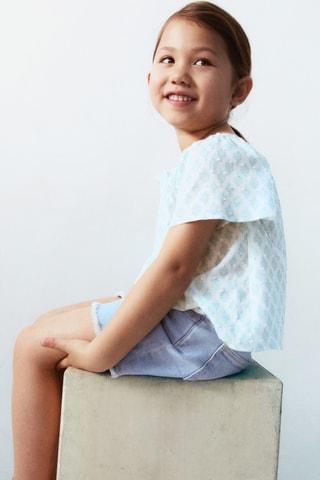 Chemisier plumetis imprimé - Vert pastel