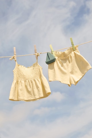 Top bretelles froncé - Jaune