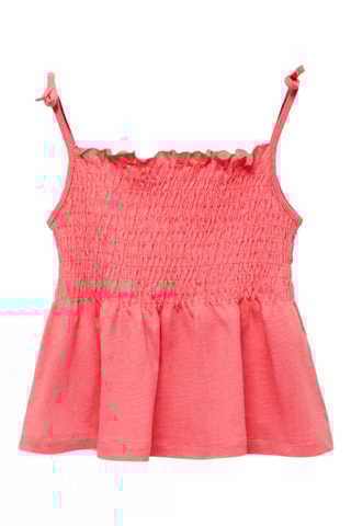 Top bretelles froncé - Corail