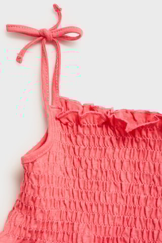 Top bretelles froncé - Corail