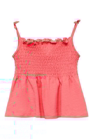 Top bretelles froncé - Corail