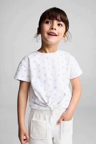 T-shirt imprimé nœud - Blanc cassé