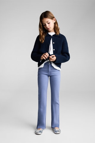 Jean flare ourlet effiloché - Bleu