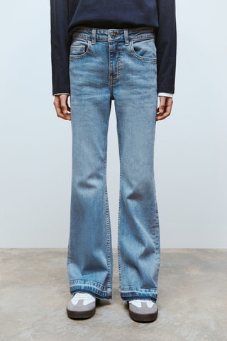 Jean flare ourlet effiloché - Bleu