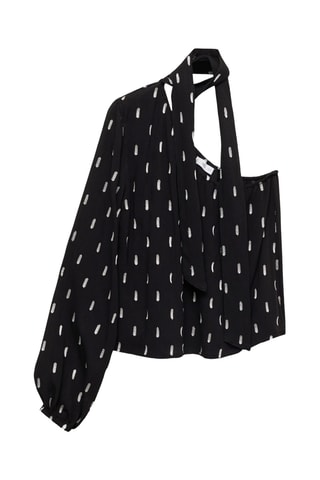 Blouse asymétrique imprimée - Noir