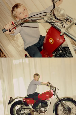 Pull-over maille coton - Gris chiné