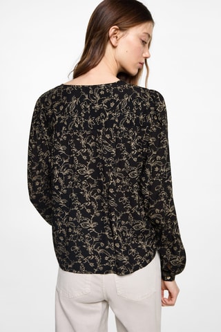 Blouse en imprimé floral - Noir