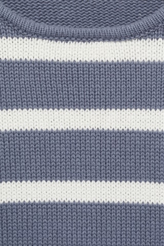 Pull-over en maille à rayures - Bleu marine