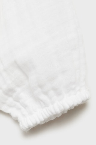 Blouse coton tissu plissé - Blanc cassé