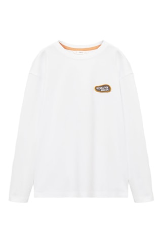 T-shirt coton imprimé - Blanc cassé