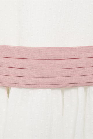 Robe lin ceinture - Blanc