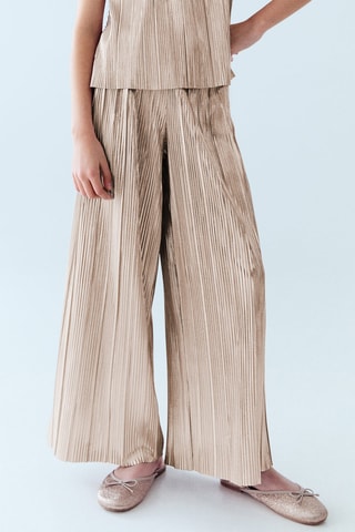 Pantalon droit plissé - Argenté