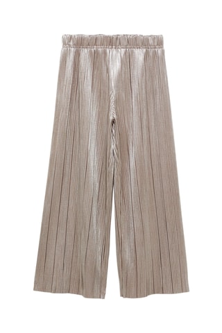 Pantalon droit plissé - Argenté