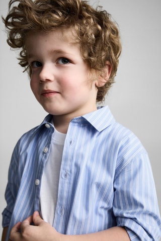 Chemise 100 % coton rayures - Bleu clair