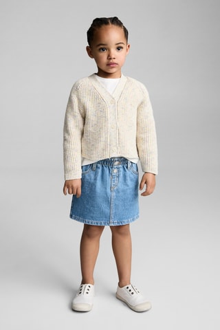 Cardigan jaspé maille - Ecru